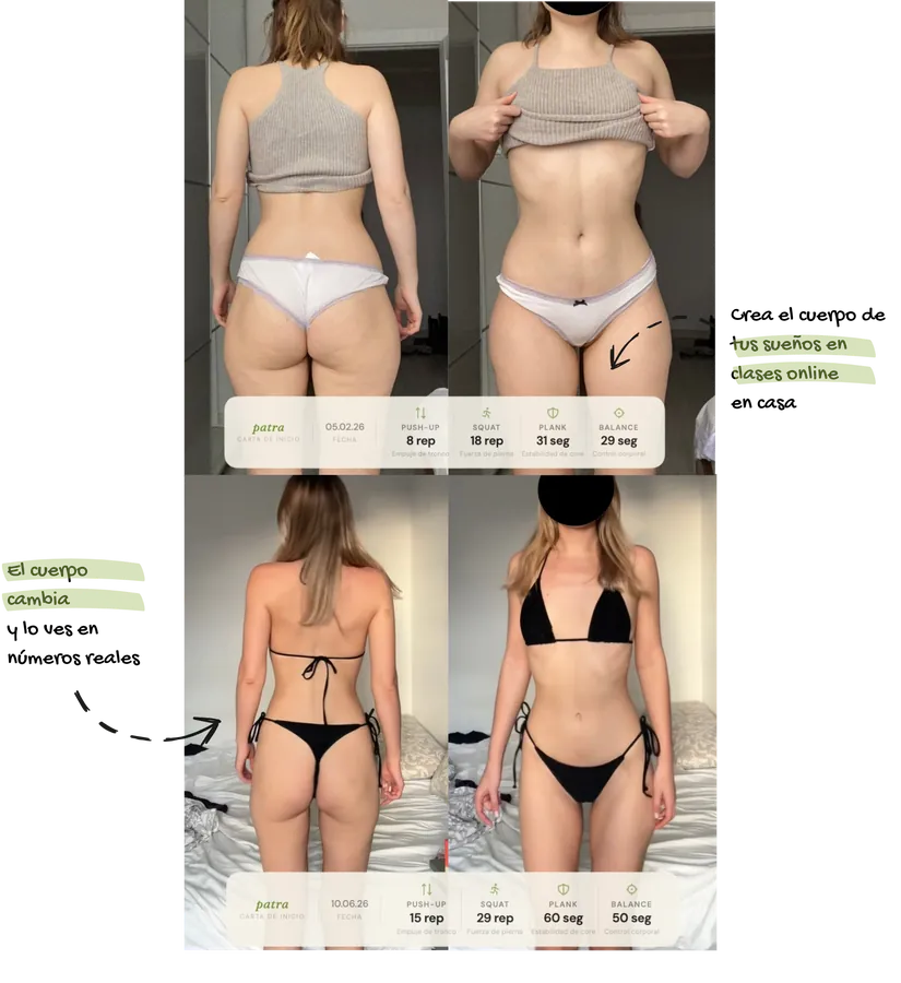 Progreso de una clienta de patra.fit en 4 meses